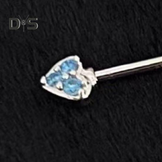1 PC Boucles d'oreilles à clous Ours de dessin animé et forme de cœur Zircone cubique brillante Boucles d'oreilles pour cartilage pour les soirées en club Anneau de nez sans pas de vis