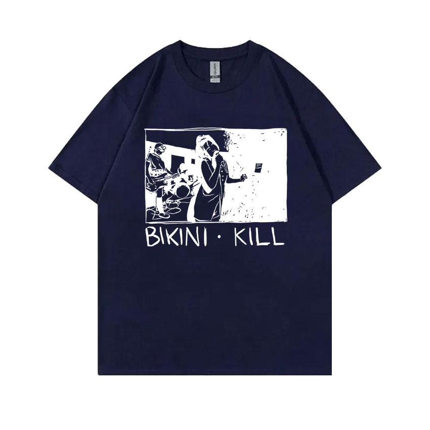 Punk Rock Band Bikini Kill Riot Grrrl Kathleen Hanna Print Tshirts Men  Casual Oversized Tshirt Short Sleeve Mens T Shirts