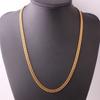 Gold Titanium Steel Chain Necklace and Bracelet Set with Multiple Sizes (50-60cm, 18-21cm)