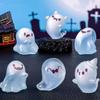 Decorazione Fantasma di Halloween Carina Luminosa da Esterno Statuetta Fantasma Piccola in Resina Con Scatola Oggetti di Scena per Atmosfera Festiva Per Camera da Letto Soggiorno