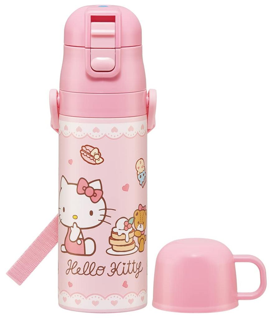 Skater Stainless Steel Water 470ml or 430ml Hello Kitty and Sanrio Perfect for Cute Sports Kids' Bottle, 2-Way Design, (Direct Drinking) (Cup