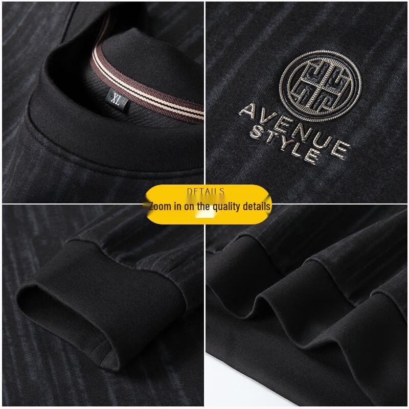 Dibinze Men's Plus Size Casual Crew Neck Long Sleeve Sweatshirt