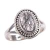 Natural Black Rutile Gemstone 925 Solid Sterling Silver Jewelry Ring Size 8 M1c27