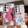 Floral Pattern Case For Samsung S26 S25 Ultra S24 FE S23 Plus S22 S21 A15 A16 A17 A35 A36 A37 A54 A55 A56 A57 5G Plating Lens Soft Cover