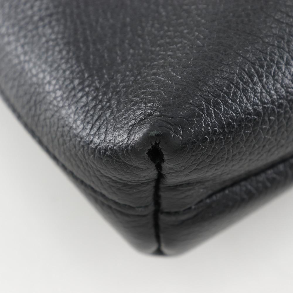 BALENCIAGA logo Clutch bag 593815 black leather unisex Used