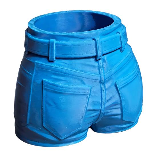 3D Printed Jeans Pen Holder, Desk Makeup Brush Organizer, Creative Pants Shape Pencil Cup for Office, Teacher Student Gift