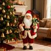 Christmas Santa Figurine Standing Santa Claus Figure with Gifts Bag And Present Box Christmas Decoration for Holiday Party Home Decor