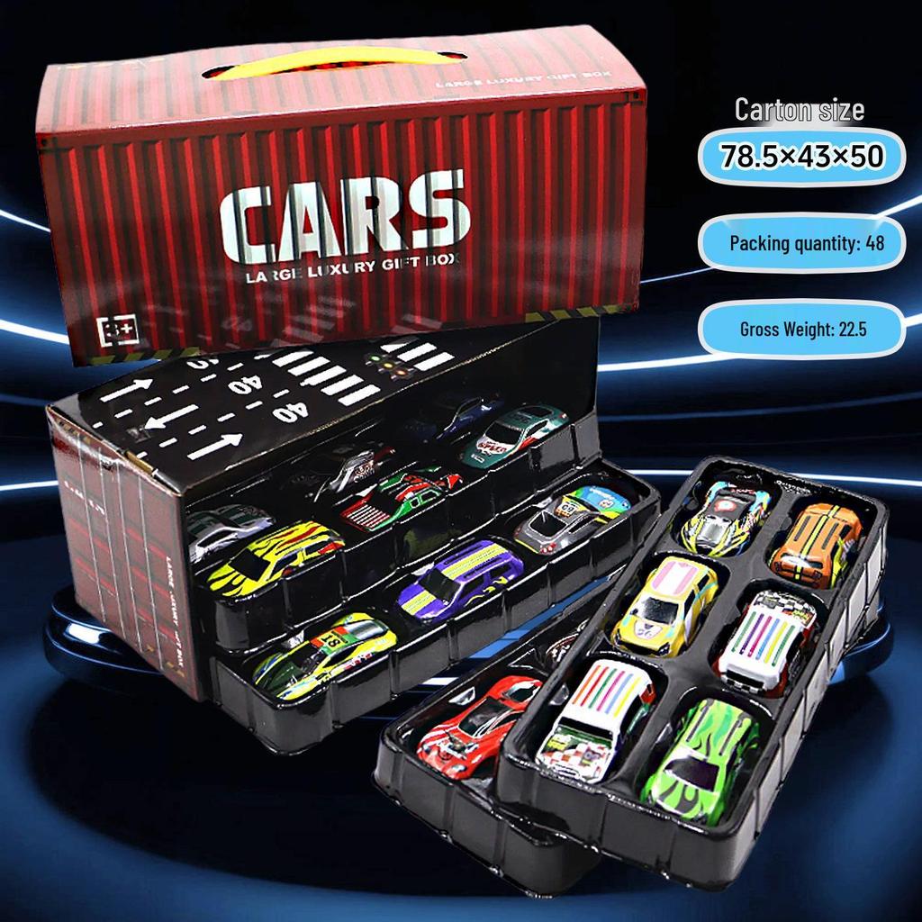 48 Mini Pull-Back Cars Garage Gift Set for Boys