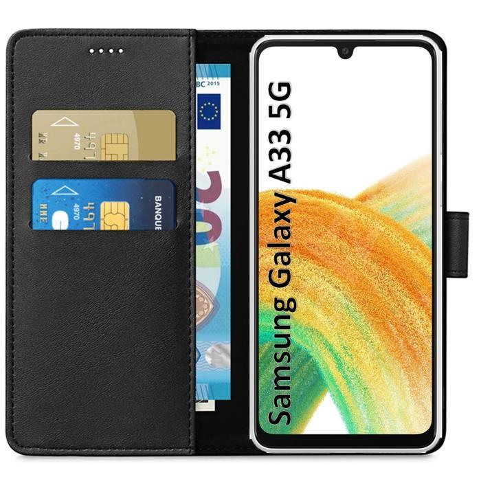 Case for Samsung Galaxy A33 5G - Phonillico - Black Wallet - Magnetic Flap - Card Storage