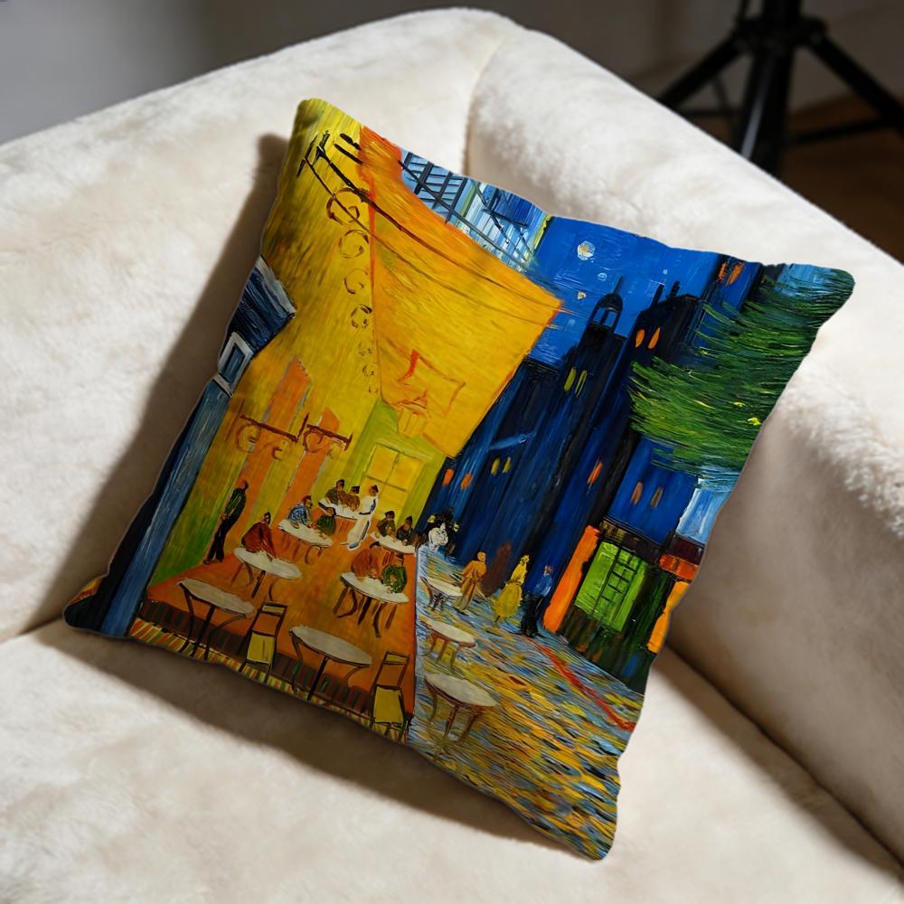 Hot VVincent Van Goghed Cushion Cover Soft Decorative Pillow Case Suitable for Bedroom Sofa Car Travel Use