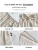 Apricot Striped Linen Wide-Leg High-Waisted Pants for Women - Slimming, Loose, and Casual for Spring 2026.