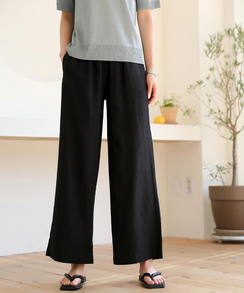 Ppaeppae Linen Wide Waist-Filled Pants