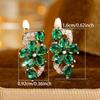 Luxury Female Green Zircon Stone Hoop Earrings Fashion Gold Color Wedding Jewelry For Women