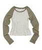 SCULPTOR Striped Raglan Tee Khaki