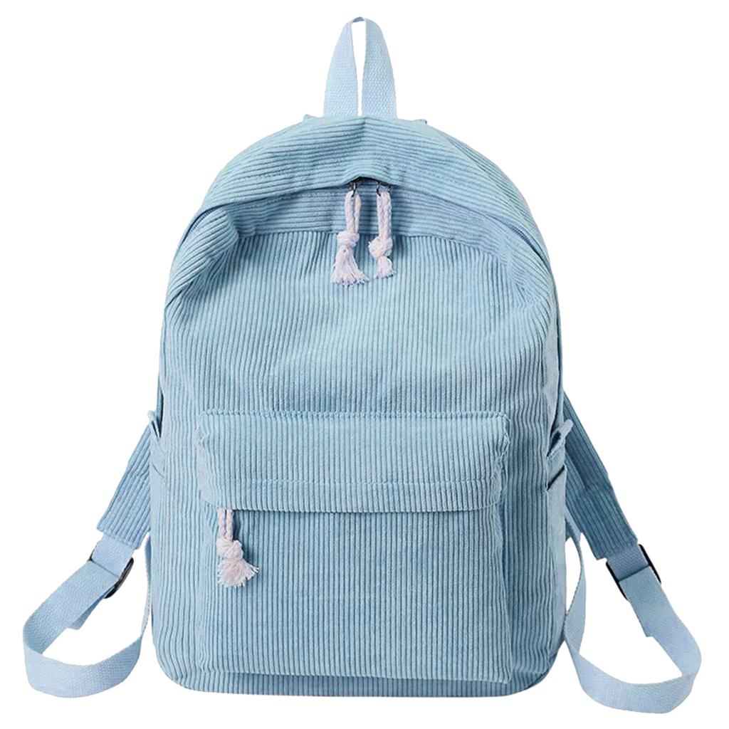 white corduroy backpack