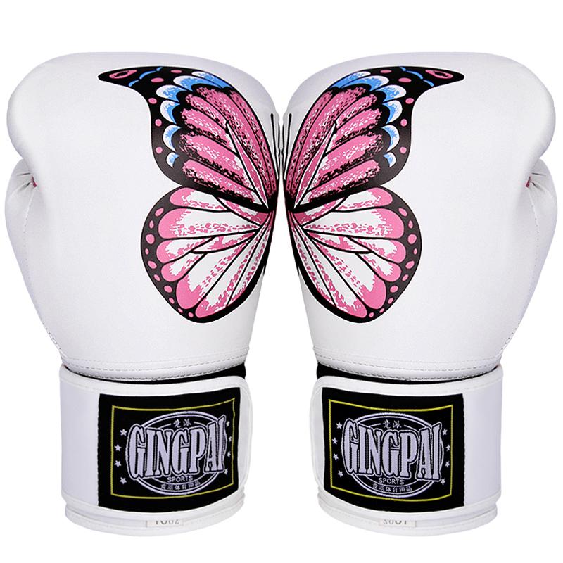 

6-12oz Pink Buttefly Boxing Gloves for Kids Women Kickboxing Training Glove Pro Training Sparring Muay Thai MMA Heavy Bag Gloves 6oz