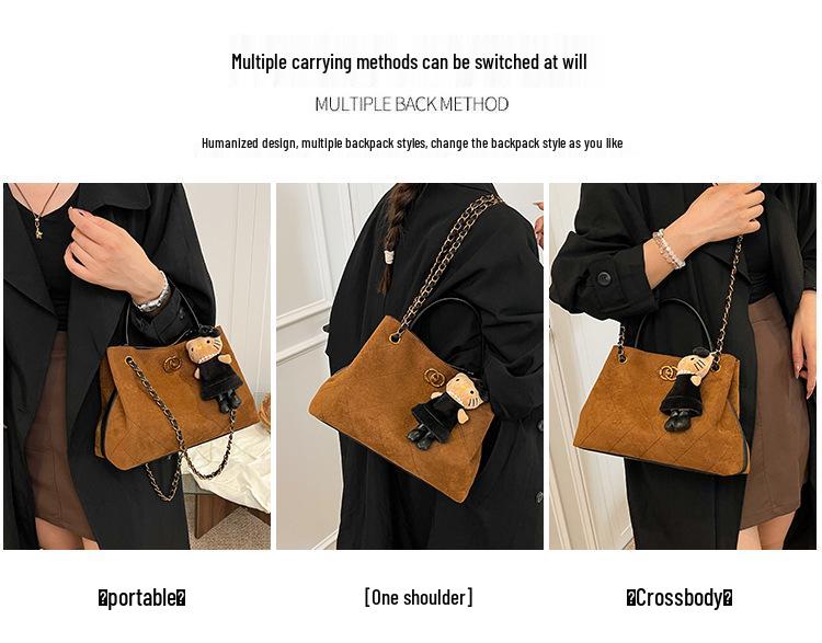 2025 Women's Large Capacity Frosted Chain Shoulder Crossbody Bag