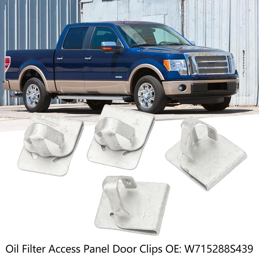 Oil Filter Access Panel Clips, 4PCS Aluminum Alloy High Strength Replacement W715288S439 Easy Car Maintenance Durable Universal Fit