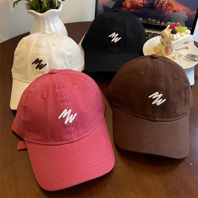 Ricygvm Embroidery Baseball Hat For Women Solid Cotton Duck Tongue Caps Fashion Sunscreen Peaked Hats Outdoor Sport Girl Visors