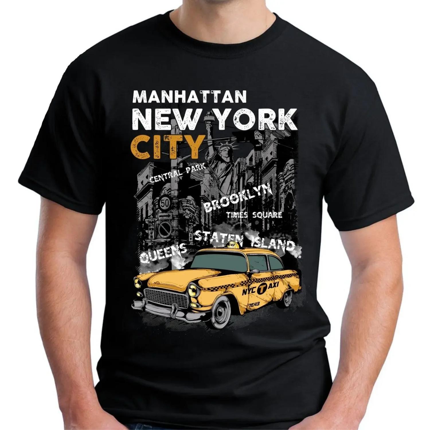 

Custom USA Retro City Scene New York Yellow Cab T Shirt XXXXXL чорний