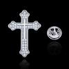 Cross High-End Zircon Men's & Women's Brooch: Exquisite Lapel Pin and Anti-Exposure Buckle