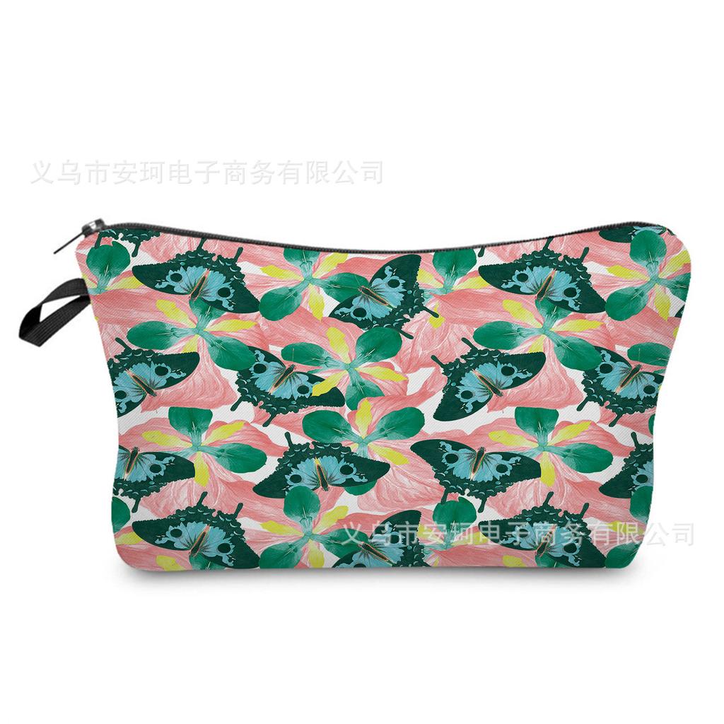 Women Flower Print Cosmetic Bag Toiletries Organize Travel Storage Case 6662