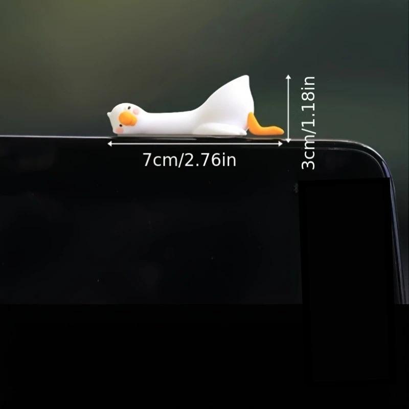1pc Big White Goose Car Ornament, Center Console Decor, Cute Car Interior Decoration, Desktop & Computer Table Hanging Pendant