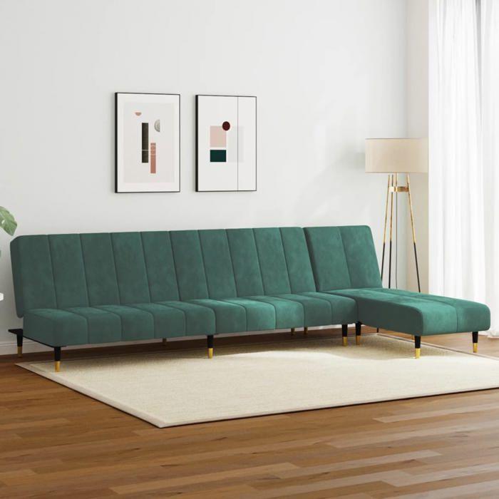 VidaXL Set of Sofas 2 Pcs Dark Green Velvet 3216297