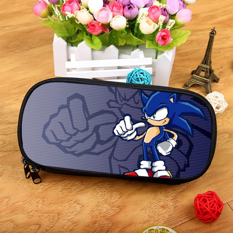 Sonic The Hedgehog Large Capacity Pencil Case With Nylon Material For School Supplies