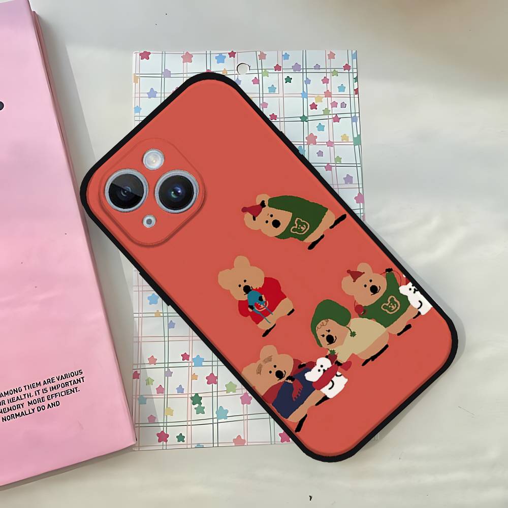 Cute Bear Black Phone Case That Fits For IPhone 17,16,15,11,13,14 Pro Max,Plus,X,Xr,Xs Max,13Mini