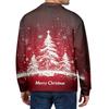 Men's Casual Christmas Print Button Long Sleeve Shirt