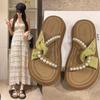 Damenhausschuhe im französischen Stil, kombiniert mit Kleidern und Sandalen für den Sommer. 2025 Neue Schwarze Römische Sandalen mit Dicker Sohle