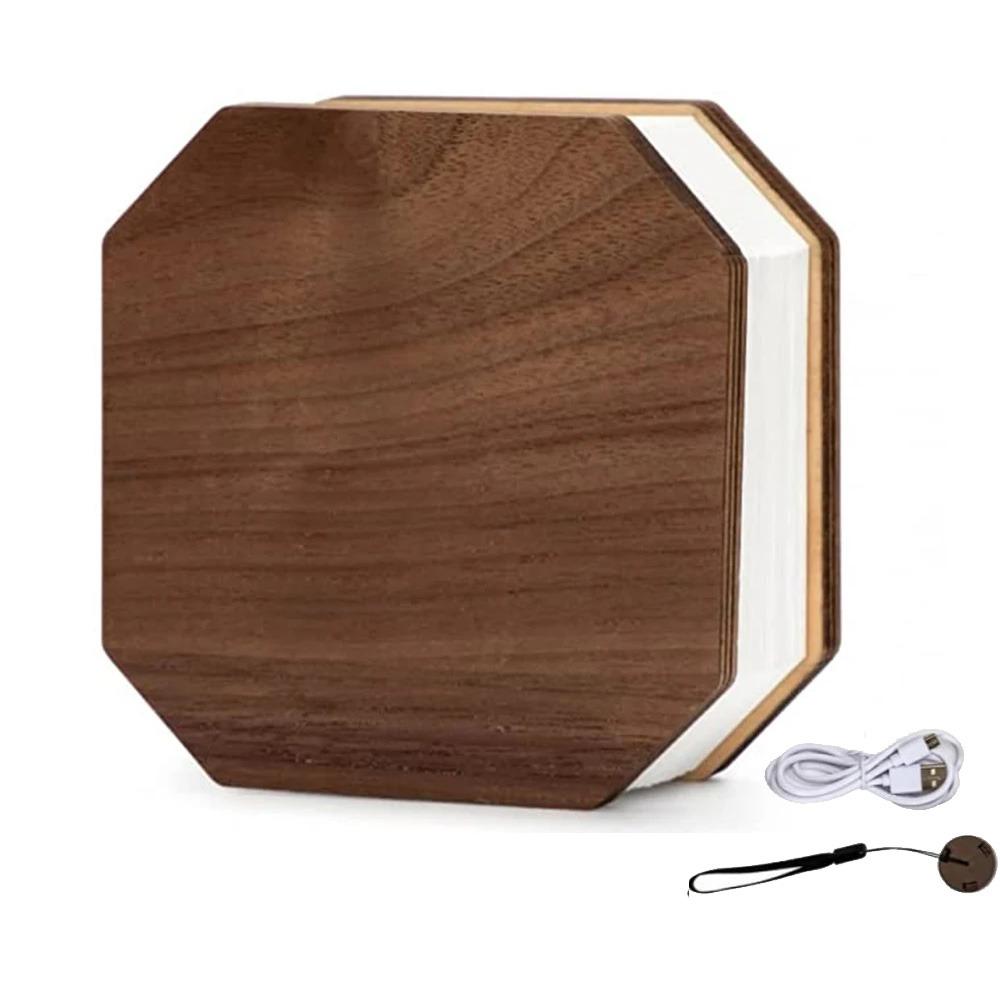 with Detachable Hand Strip Wooden Flip Night Light 2 Colors Lights Led Table Lamp  Birthday Gift