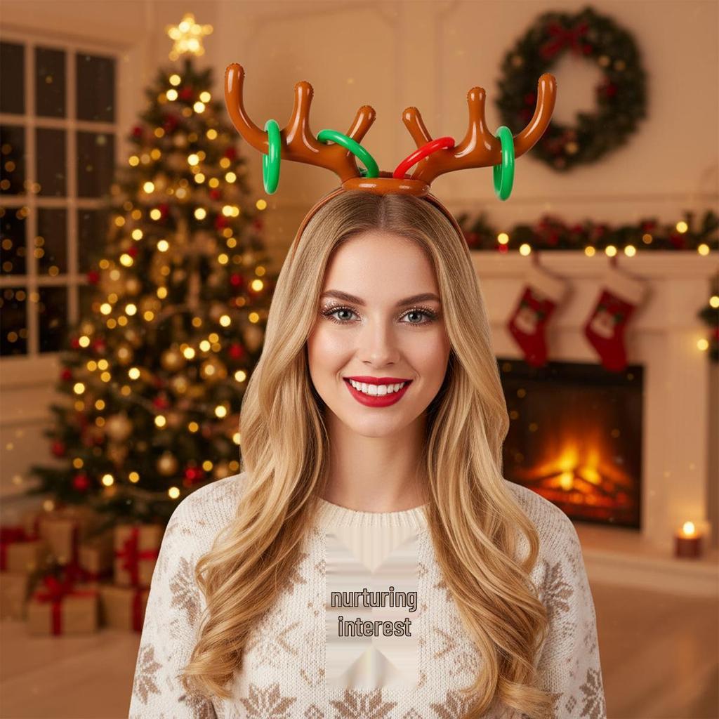 Inflatable Antler Ring Toss Game for Kids & Parents – Thickened PVC