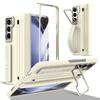 Folding Case with Stylus for Samsung Z Fold 4 5 6 7 Aluminum Alloy Lens Frame Holder Silicone Built-in Strap Glass Screen Film