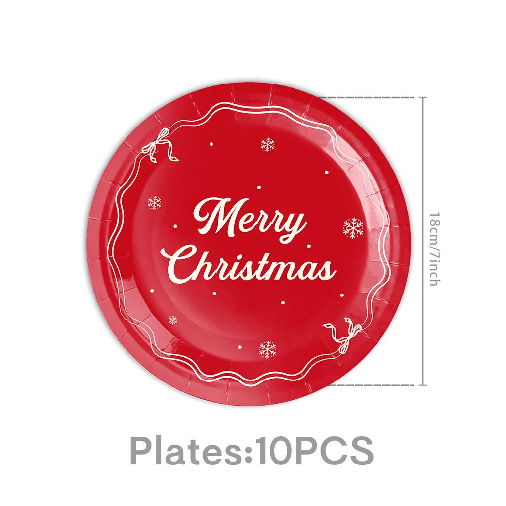 Christmas Themed Party Supplies Holiday Decorations Party Arrangements Christmas Flag Paper Plates Paper Cups Paper Towels