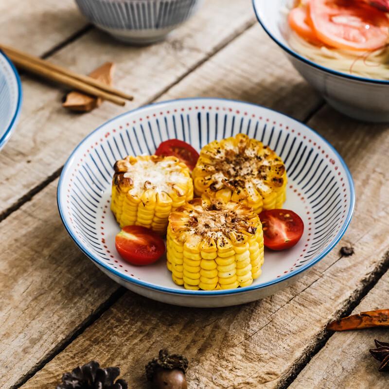 ZISIZ Underglaze Hand-painted Ceramic Round Dinner Plate