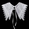 Hollowout Embroidery Flower False Collar Capelet Floral Lace Elegant Detachable Shawl for Collarless Blouse and Dress
