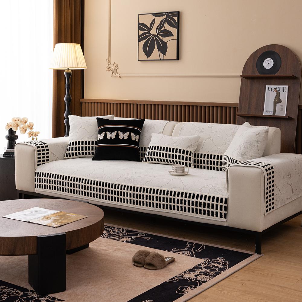 Nordic Chenille Sofa Covers for Living Room Anti-Slip Dustproof Broad Sofa Covers  Universal Sofas Funda Sofa