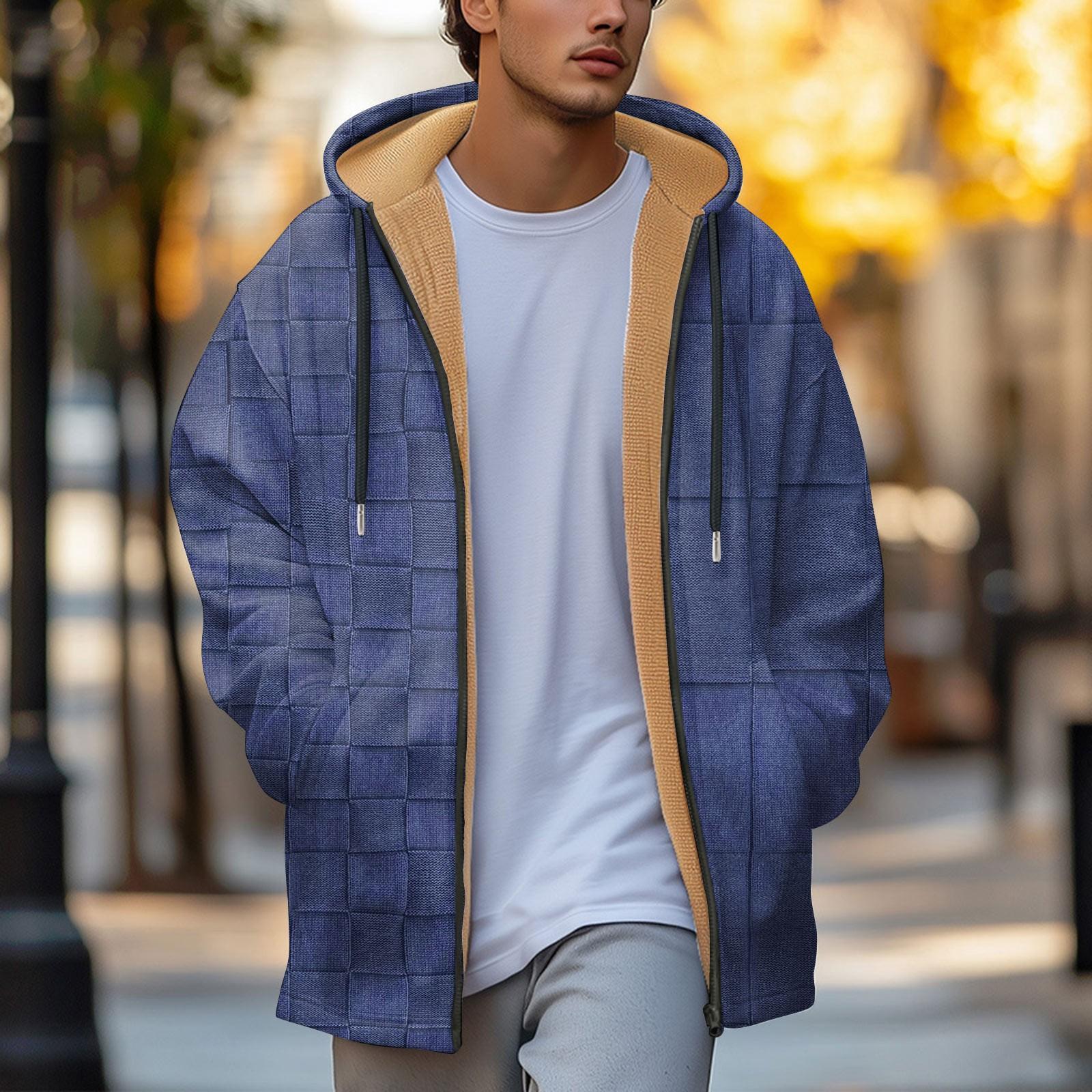 

Мужская плотная куртка с карманами на молнии и карманами, вставленными в хлопковую куртку XXL