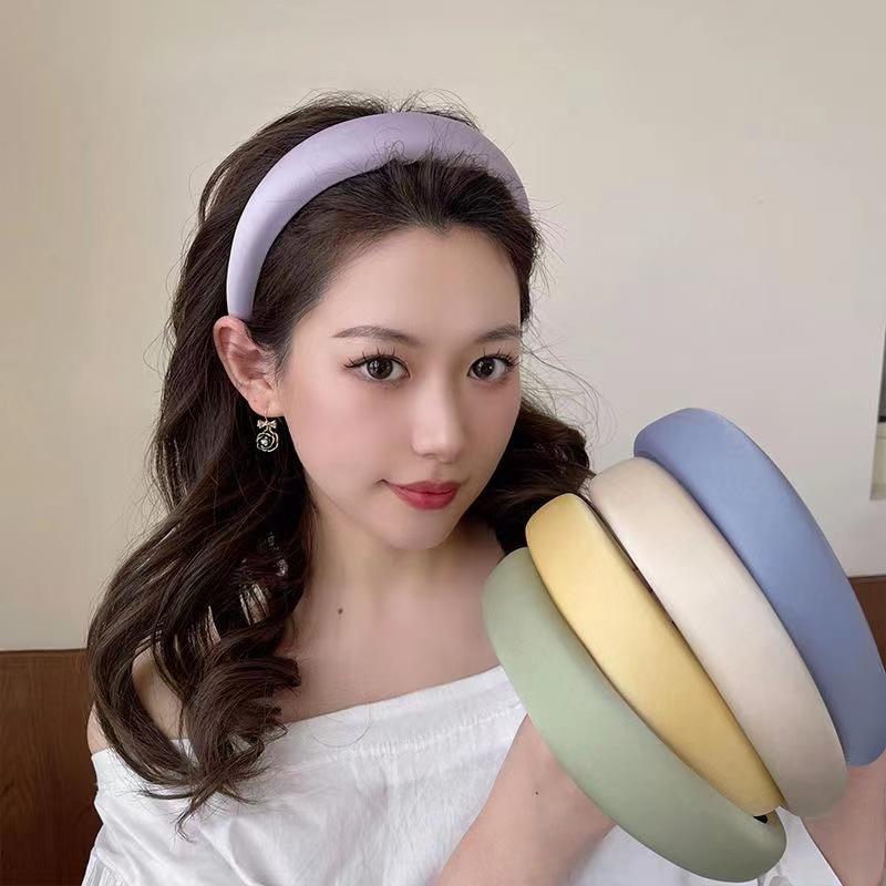 Satin Glossy Sponge Headband for Women To Go Out with High Head and Face Small Hair Accessories Clip Headband