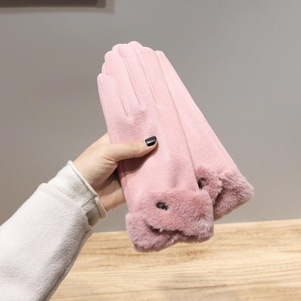 Windproof Plush Gloves Velvet Women Mittens Fashion Winter Gloves  Winter
