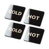2 Pairs Acrylic Hot Cold Sign Waterproof Self-adhesive House Kitchen Bathroom Office Water Temperature