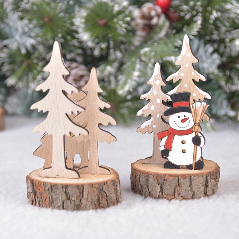 New Christmas Products, Christmas, Ins, Wooden, Christmas Tree Tabletop Decorations, Santa Claus, Holiday Supplies