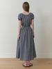 Liel Pluie Shirring Dress (Black Check)