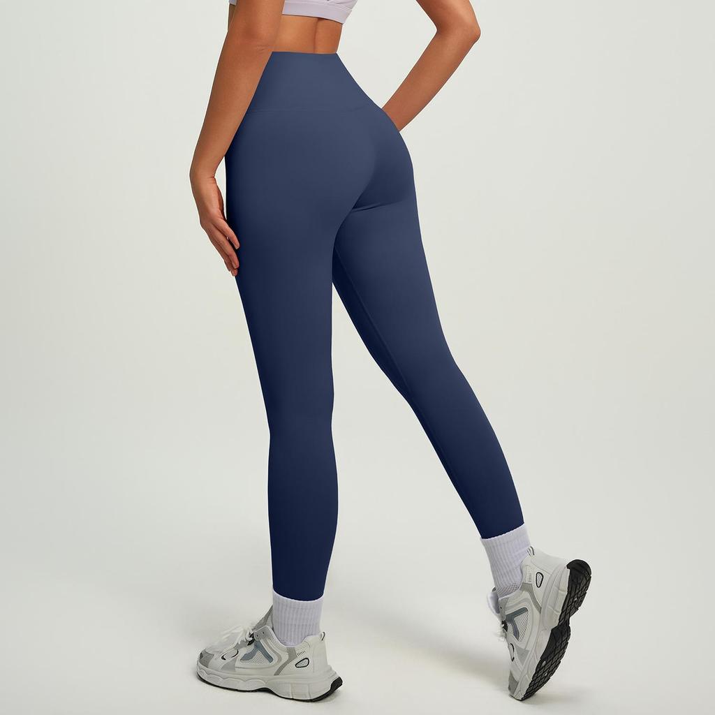 MT20 Women's High Waist Butt-Lifting Purple Yoga Pants - Peach Basic Sportswear