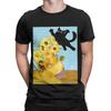 Vincent Van Gogh   T-Shirts Men Cute Cat bayingimg Awesome Cotton Tee Shirt Crewneck Short Sleeve T Shirt Plus Size Clothing