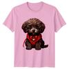 Puppy Dog Red Bow Heart Valentine Animals Unisex Unisex Graphic Tee