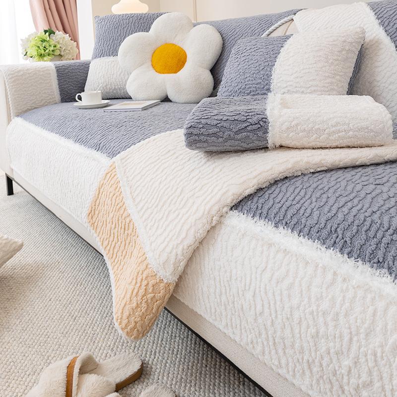 Plush Sofa Cushion Non-slip Living Room Cushion Winter Thickened Sofa Cover for All Seasons New Cover Cloth