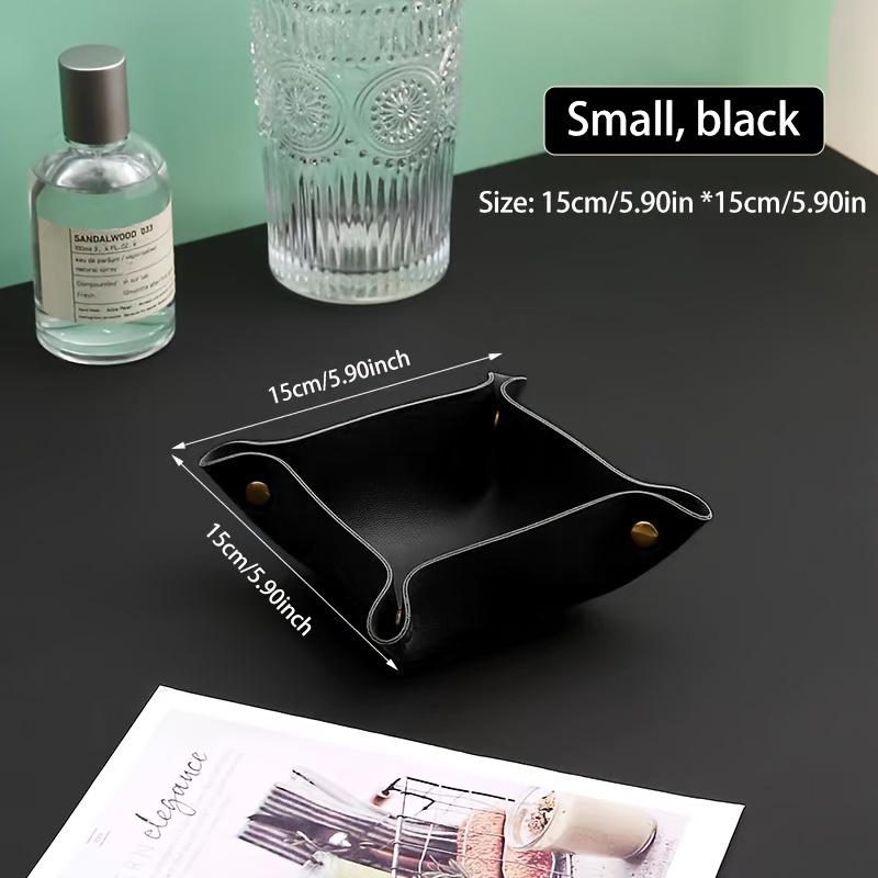 

Кожаный поднос для прикроватной тумбочки, поднос для украшений, настольный держатель-коробка, кожаный поднос на кнопках, коробка для мелочей для игральных костей, телефона, солнцезащитных очков, подносы для всего